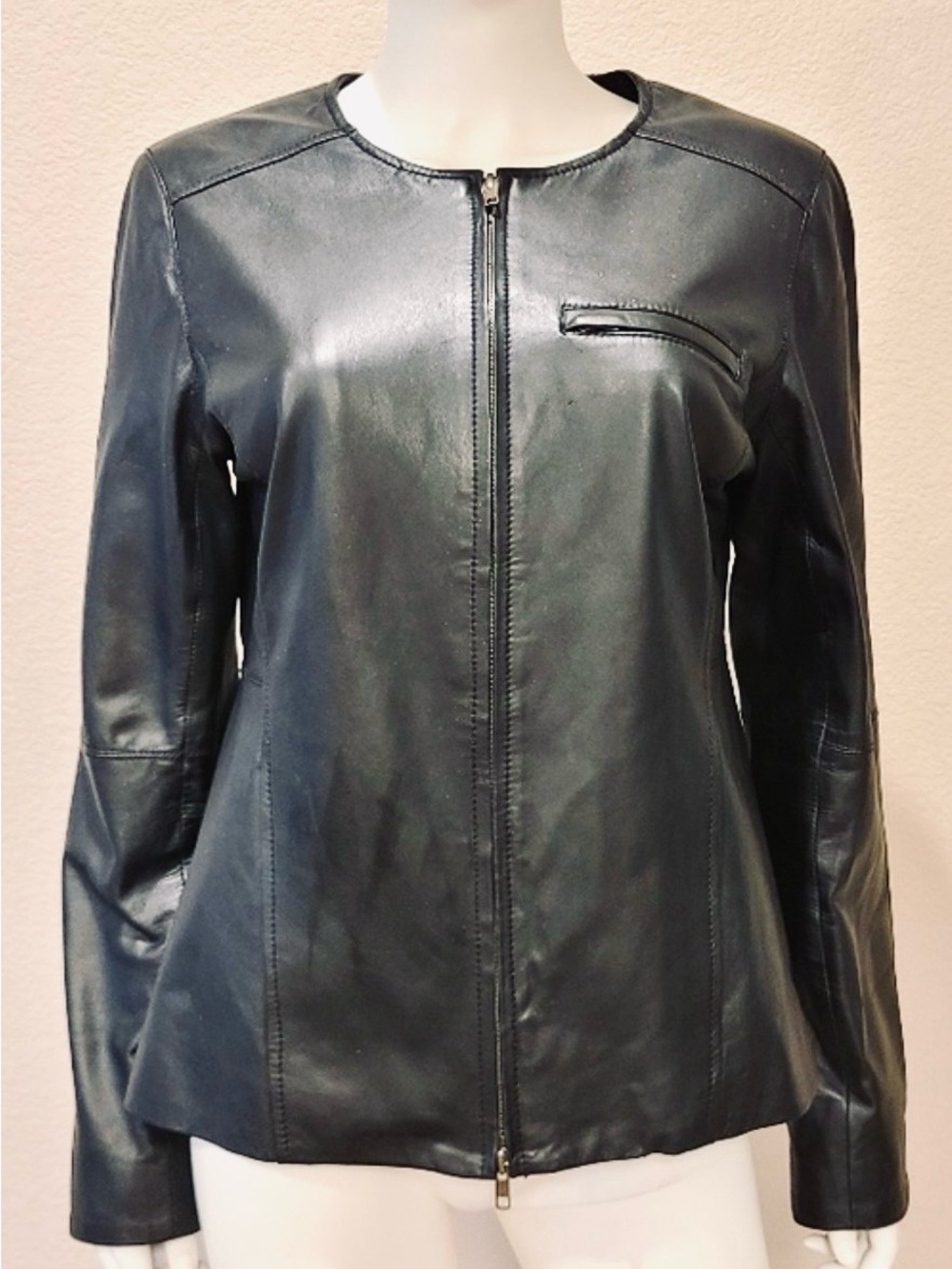 Eileen Fisher 100% Lamb Leather Jacket
